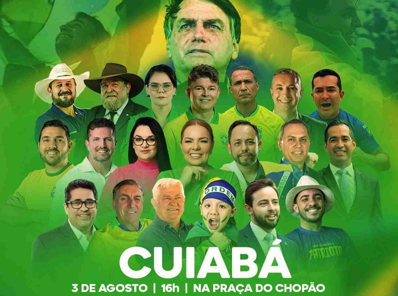  Cuiabá se mobiliza para ato nacional contra Lula e Moraes