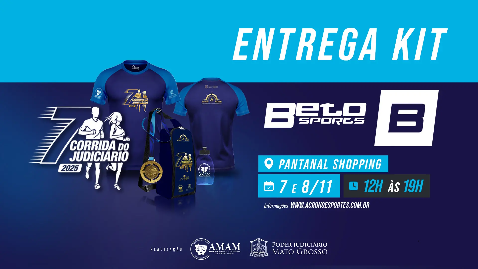 Kits da 7ª Corrida do Judiciário serão entregues nesta sexta-feira e sábado (07 e 08)