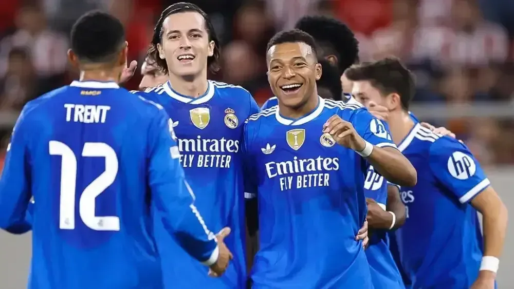 Mbappé faz 4 gols e Real Madrid vira contra o Olympiacos na Champions