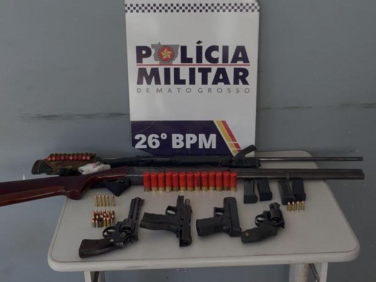  Polícia Militar prende homem com seis armas de fogo em Santa Rita do Trivelato
